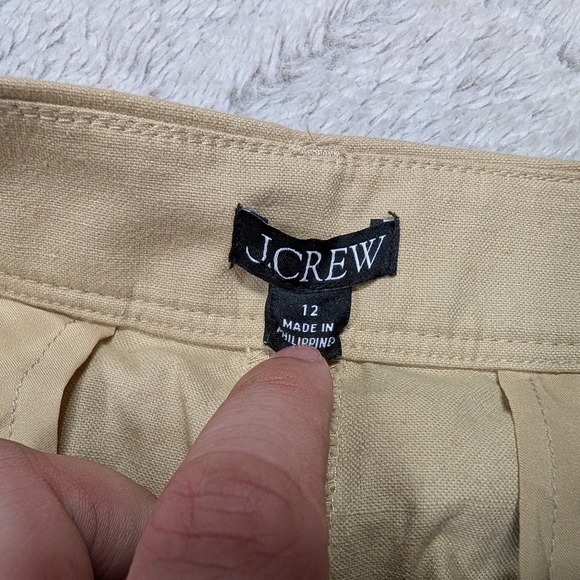 J. Crew Pants Womens 12 Beige Khaki Full Length Wide Leg Trouser Cotton Blend - Picture 5 of 12